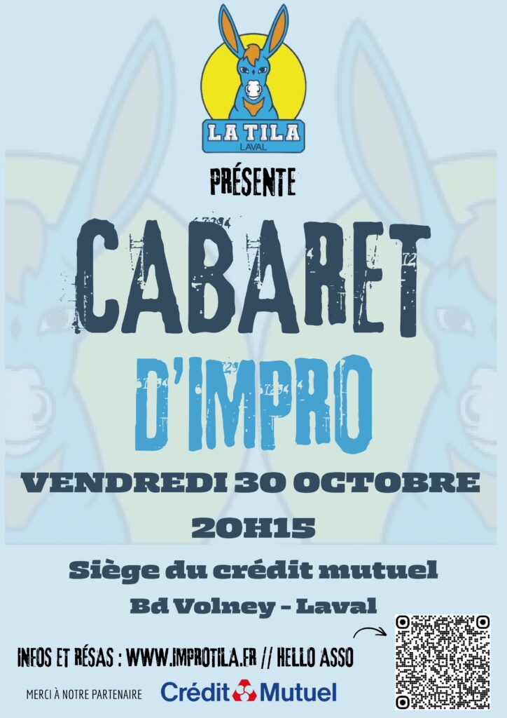 Crédit mutuel TILA cabaret d'improvisation théâtre Laval 30 octobre 2026
