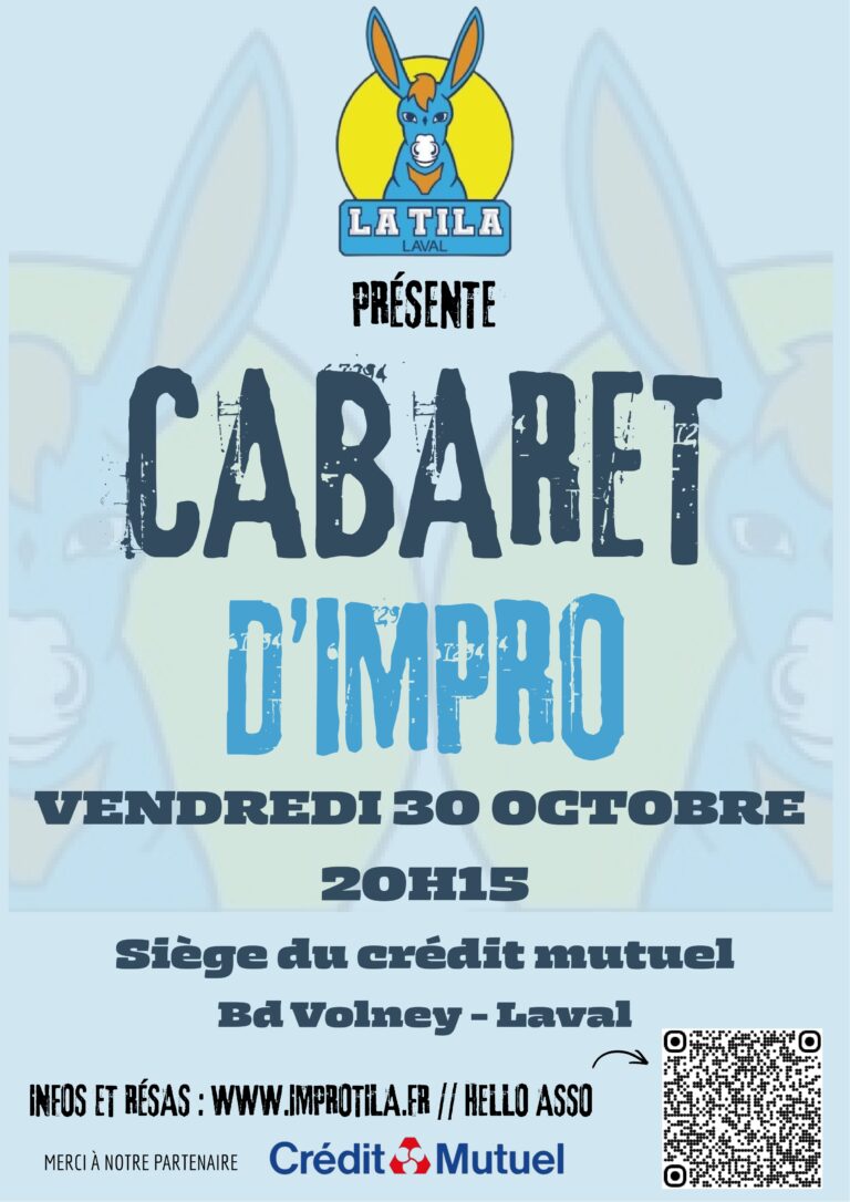 Crédit mutuel TILA cabaret d'improvisation théâtre Laval 30 octobre 2026